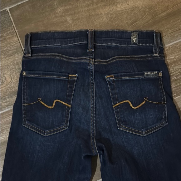 7 for all mankind Blue Skinny Jeans with Tapered Leg and Faded Look - Picture 7 of 7
